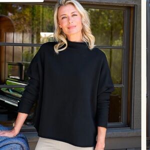 Frank & Eileen Effie Long Sleeve Funnel neck capelet